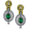 1.96ct.tw. Diamond And Emerald Earrings 14KWY DKE001196